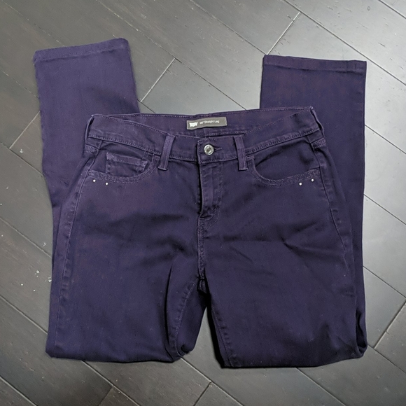 purple straight leg jeans